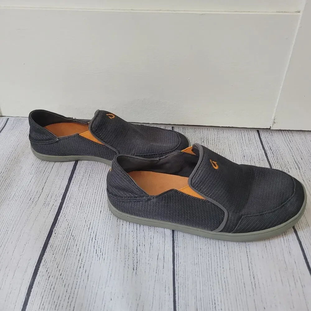 OluKai Size 8	Nohea Mesh Men's Slip On Sneakers Lightweight Breathable‎ Gray